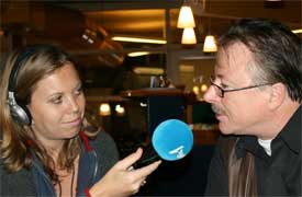 Barbara van Gool (Avro) in gesprek met Jan Bey